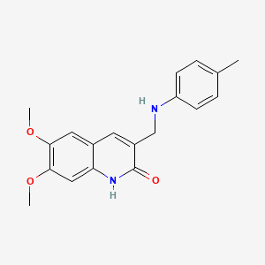 molecular formula C19H20N2O3 B3039005 6,7-Dimethoxy-3-{[(4-methylphenyl)amino]methyl}-1,2-dihydroquinolin-2-one CAS No. 947018-65-7
