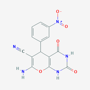 7-Amino-5-(3-nitrophenyl)-2,4-dioxo-1,3,5,8-tetrahydro-8-oxaquinazoline-6-carbonitrile