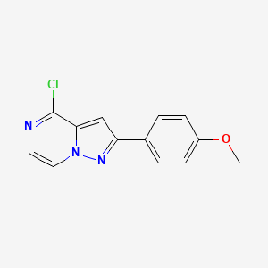 molecular formula C13H10ClN3O B3039016 4-Chloro-2-(4-methoxyphenyl)pyrazolo[1,5-a]pyrazine CAS No. 950266-84-9