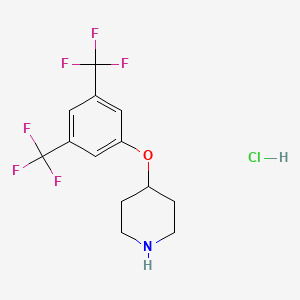 molecular formula C13H14ClF6NO B3039021 4-[3,5-Bis(trifluoromethyl)phenoxy]piperidine hydrochloride CAS No. 950649-20-4