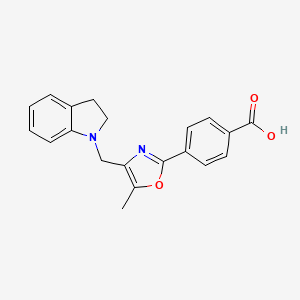 molecular formula C20H18N2O3 B3039023 4-[4-(2,3-二氢-1H-吲哚-1-基甲基)-5-甲基-1,3-恶唑-2-基]苯甲酸 CAS No. 951518-72-2