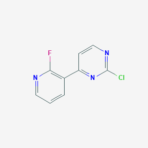 molecular formula C9H5ClFN3 B3039037 2-Chloro-4-(2-fluoropyridin-3-yl)pyrimidine CAS No. 954216-54-7
