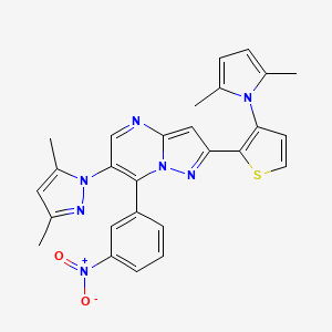6-(3,5-Dimethylpyrazol-1-yl)-2-[3-(2,5-dimethylpyrrol-1-yl)thiophen-2-yl]-7-(3-nitrophenyl)pyrazolo[1,5-a]pyrimidine