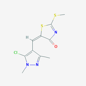 (5E)-5-[(5-chloro-1,3-dimethylpyrazol-4-yl)methylidene]-2-methylsulfanyl-1,3-thiazol-4-one