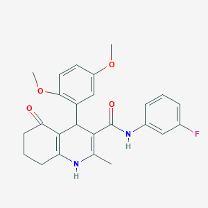 molecular formula C25H25FN2O4 B303906 4-(2,5-dimethoxyphenyl)-N-(3-fluorophenyl)-2-methyl-5-oxo-1,4,5,6,7,8-hexahydro-3-quinolinecarboxamide 