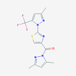 (3,5-Dimethylpyrazol-1-yl)-[2-[3-methyl-5-(trifluoromethyl)pyrazol-1-yl]-1,3-thiazol-4-yl]methanone