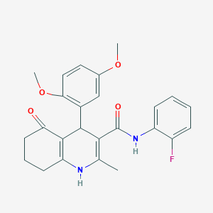 molecular formula C25H25FN2O4 B303907 4-(2,5-dimethoxyphenyl)-N-(2-fluorophenyl)-2-methyl-5-oxo-1,4,5,6,7,8-hexahydro-3-quinolinecarboxamide 