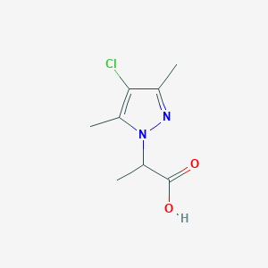 molecular formula C8H11ClN2O2 B3039089 2-(4-氯-3,5-二甲基-1H-吡唑-1-基)丙酸 CAS No. 956950-98-4