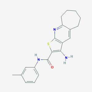 molecular formula C20H21N3OS B303909 3-amino-N-(3-methylphenyl)-6,7,8,9-tetrahydro-5H-cyclohepta[b]thieno[3,2-e]pyridine-2-carboxamide 