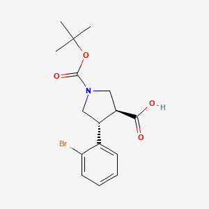 molecular formula C16H20BrNO4 B3039097 反式-4-(2-溴苯基)-1-Boc-吡咯烷-3-羧酸 CAS No. 959575-40-7