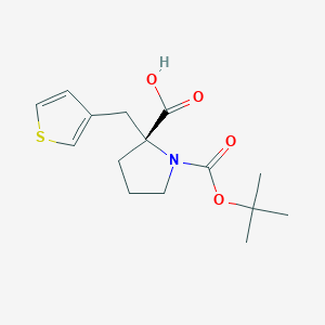 molecular formula C15H21NO4S B3039098 Boc-(R)-alpha-(3-thiophenylmethyl)-proline CAS No. 959578-37-1