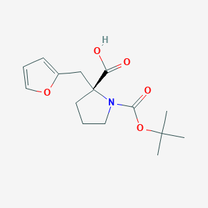 molecular formula C15H21NO5 B3039099 Boc-(R)-α-(2-呋喃甲基)-脯氨酸 CAS No. 959582-72-0