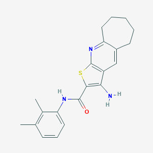 molecular formula C21H23N3OS B303910 3-amino-N-(2,3-dimethylphenyl)-6,7,8,9-tetrahydro-5H-cyclohepta[b]thieno[3,2-e]pyridine-2-carboxamide 
