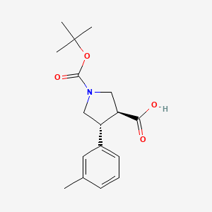 molecular formula C17H23NO4 B3039100 (3S,4R)-4-(3-甲基苯基)-1-[(2-甲基丙烷-2-基)氧羰基]吡咯烷-3-羧酸 CAS No. 959583-16-5