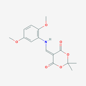 molecular formula C15H17NO6 B3039114 5-{[(2,5-二甲氧基苯基)氨基]亚甲基}-2,2-二甲基-1,3-二氧杂环-4,6-二酮 CAS No. 97545-51-2