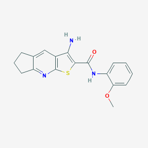 molecular formula C18H17N3O2S B303914 3-amino-N-(2-methoxyphenyl)-6,7-dihydro-5H-cyclopenta[b]thieno[3,2-e]pyridine-2-carboxamide 