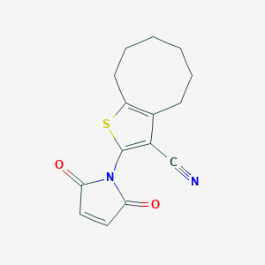 molecular formula C15H14N2O2S B303918 2-(2,5-dioxo-2,5-dihydro-1H-pyrrol-1-yl)-4,5,6,7,8,9-hexahydrocycloocta[b]thiophene-3-carbonitrile 