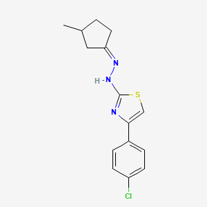 molecular formula C15H16ClN3S B3039190 4-(4-氯苯基)-N-[(Z)-(3-甲基环戊亚烯基)氨基]-1,3-噻唑-2-胺 CAS No. 1099614-81-9