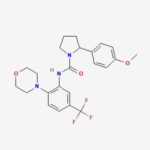 2-(4-methoxyphenyl)-N-[2-(morpholin-4-yl)-5-(trifluoromethyl)phenyl]pyrrolidine-1-carboxamide