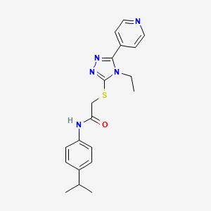 molecular formula C20H23N5OS B3039199 2-{[4-乙基-5-(吡啶-4-基)-4H-1,2,4-三唑-3-基]硫代}-N-[4-(丙-2-基)苯基]乙酰胺 CAS No. 585550-72-7