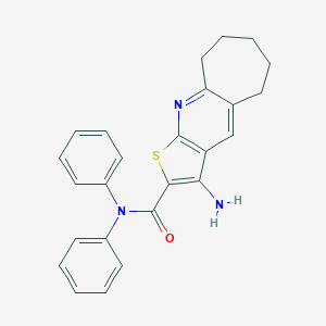 molecular formula C25H23N3OS B303921 3-amino-N,N-diphenyl-6,7,8,9-tetrahydro-5H-cyclohepta[b]thieno[3,2-e]pyridine-2-carboxamide 