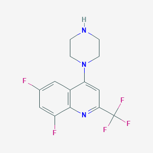 molecular formula C14H12F5N3 B3039213 1-[6,8-Difluoro-2-(trifluoromethyl)quinol-4-yl]piperazine CAS No. 1000339-47-8