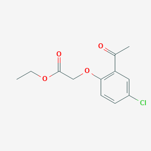 molecular formula C12H13ClO4 B3039229 Acetic acid, 2-(2-acetyl-4-chlorophenoxy)-, ethyl ester CAS No. 100119-57-1