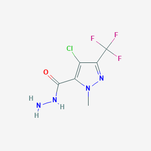 molecular formula C6H6ClF3N4O B3039232 4-氯-1-甲基-3-(三氟甲基)-1H-吡唑-5-甲酰肼 CAS No. 1001518-79-1