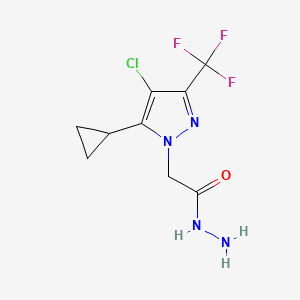 molecular formula C9H10ClF3N4O B3039236 2-(4-Chloro-5-cyclopropyl-3-(trifluoromethyl)-1H-pyrazol-1-yl)acetohydrazide CAS No. 1001518-94-0