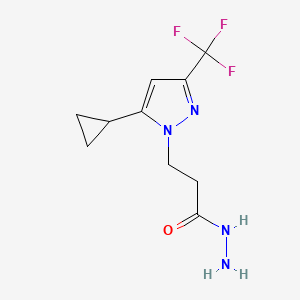 molecular formula C10H13F3N4O B3039237 3-(5-环丙基-3-(三氟甲基)-1H-吡唑-1-基)丙烷酰肼 CAS No. 1001518-97-3