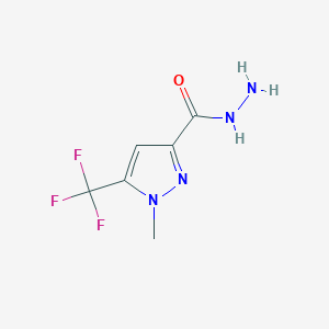 molecular formula C6H7F3N4O B3039240 1-methyl-5-(trifluoromethyl)-1H-pyrazole-3-carbohydrazide CAS No. 1001519-40-9