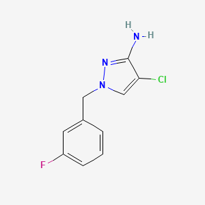 molecular formula C10H9ClFN3 B3039245 4-氯-1-(3-氟苄基)-1H-吡唑-3-胺 CAS No. 1001757-55-6