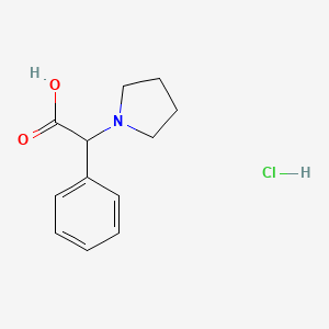 molecular formula C12H16ClNO2 B3039259 Phenyl-pyrrolidin-1-yl-acetic acid hydrochloride CAS No. 100390-49-6