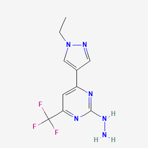 4-(1-ethyl-1H-pyrazol-4-yl)-2-hydrazinyl-6-(trifluoromethyl)pyrimidine