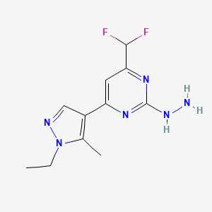 4-(difluoromethyl)-6-(1-ethyl-5-methyl-1H-pyrazol-4-yl)-2-hydrazinylpyrimidine