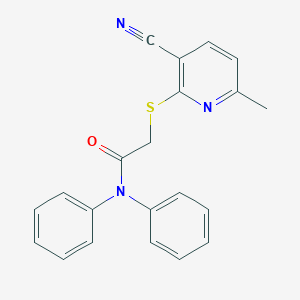 molecular formula C21H17N3OS B303927 2-[(3-cyano-6-methylpyridin-2-yl)sulfanyl]-N,N-diphenylacetamide 
