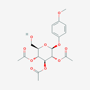 molecular formula C19H24O10 B3039271 [(2R,3R,4S,5R,6S)-4,5-Diacetyloxy-2-(hydroxymethyl)-6-(4-methoxyphenoxy)oxan-3-yl] acetate CAS No. 1004771-43-0