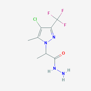 molecular formula C8H10ClF3N4O B3039279 2-(4-氯-5-甲基-3-(三氟甲基)-1H-吡唑-1-基)丙烷酰肼 CAS No. 1005651-08-0
