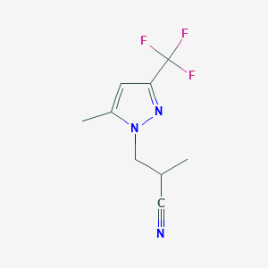 2-Methyl-3-(5-methyl-3-(trifluoromethyl)-1H-pyrazol-1-yl)propanenitrile