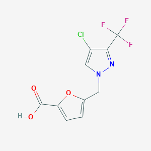5-((4-Chloro-3-(trifluoromethyl)-1H-pyrazol-1-yl)methyl)furan-2-carboxylic acid