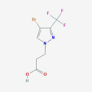 molecular formula C7H6BrF3N2O2 B3039290 3-[4-溴-3-(三氟甲基)-1H-吡唑-1-基]丙酸 CAS No. 1006348-79-3