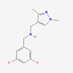 molecular formula C13H15F2N3 B3039292 N-(3,5-Difluorobenzyl)-N-[(1,3-dimethyl-1H-pyrazol-4-YL)methyl]amine CAS No. 1006436-76-5
