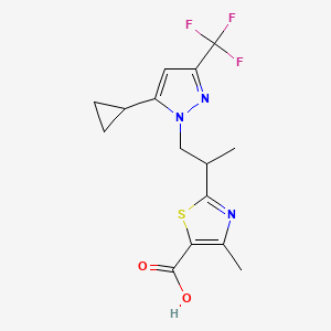 2-(1-(5-Cyclopropyl-3-(trifluoromethyl)-1H-pyrazol-1-yl)propan-2-yl)-4-methylthiazole-5-carboxylic acid