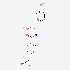 molecular formula C17H14F3NO5 B3039305 3-(4-Hydroxyphenyl)-2-[4-(trifluoromethoxy)benzoylamino]propanoic acid CAS No. 1008918-81-7