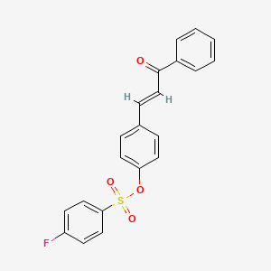 molecular formula C21H15FO4S B3039309 4-(3-Oxo-3-phenylprop-1-enyl)phenyl 4-fluorobenzene-1-sulfonate CAS No. 1010118-48-5
