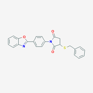 molecular formula C24H18N2O3S B303931 1-[4-(1,3-Benzoxazol-2-yl)phenyl]-3-(benzylsulfanyl)-2,5-pyrrolidinedione 