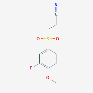 molecular formula C10H10FNO3S B3039312 3-[(3-Fluoro-4-methoxyphenyl)sulfonyl]propanenitrile CAS No. 1010909-70-2