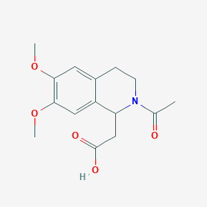 molecular formula C15H19NO5 B3039313 (2-Acetyl-6,7-dimethoxy-1,2,3,4-tetrahydro-isoquinoline-1-YL)-acetic acid CAS No. 101106-24-5
