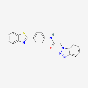 molecular formula C21H15N5OS B3039317 N-[4-(2-Benzothiazolyl)phenyl]-1H-benzotriazole-1-acetamide CAS No. 1014580-58-5