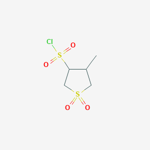 molecular formula C5H9ClO4S2 B3039320 4-(Chlorosulfonyl)-3-methylthiolane-1,1-dione CAS No. 1015603-55-0